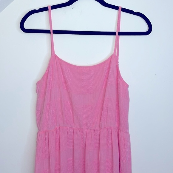 FRNCH maissane Tired Gauzy Low Back Pink Tiered Maxi - Picture 4 of 6